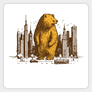 Big city bear. Don't be afraid, be more powerful Magnet